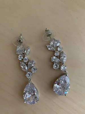 Silver Crystal Earrings thumbnail 1