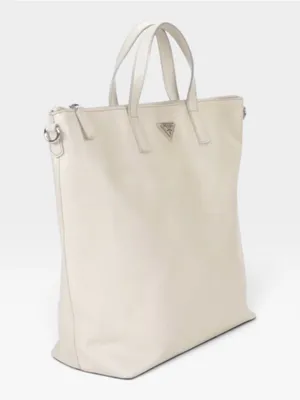 Prada White Saffiano Leather Large Tote Bag Purse WITH COA thumbnail 4