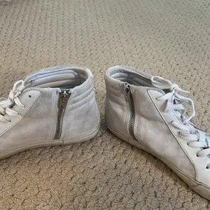 Golden Goose White Suede & Leather High-Top Sneakers with Gold Star thumbnail 4