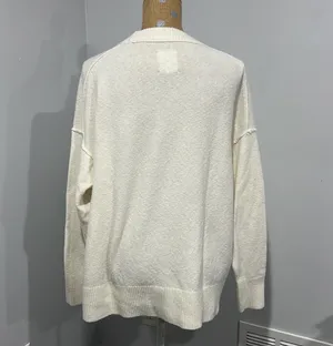 Aerie Women's CozyUp Cream Sweater Size Medium Oversized Crew Neck Soft thumbnail 8
