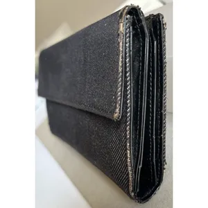 Authentic Bvlgari 7x4 Logomania Monogram Denim Patent Leather Long Wallet Italy thumbnail 7