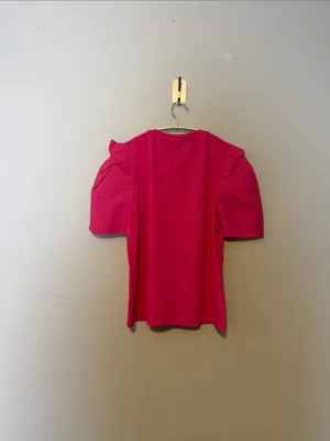 English Factory Top Cotton Pink‎ Ruffle Sleeve Top Size Small thumbnail 5