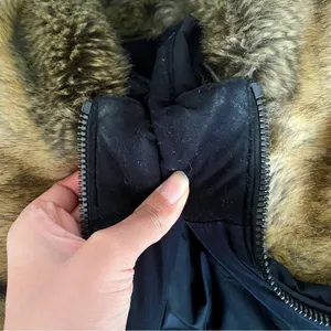 Aritzia Parka Goose Down‎ Asymmetrical Faux Fur Hood Fall Winter Black XXS GUC thumbnail 4
