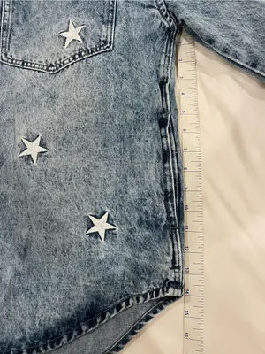 Mineral Wash Star Embroidered Denim Jacket thumbnail 11