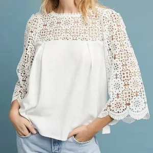 Eri+Ali for Anthropologie Marigold Lace‎ Blouse XS Coastal Cowgirl Bohemian Boho thumbnail 1