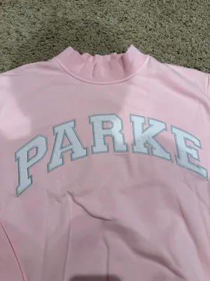 Parke varsity mockneck sweatshirt sprinkle pink and blue S/M thumbnail 2