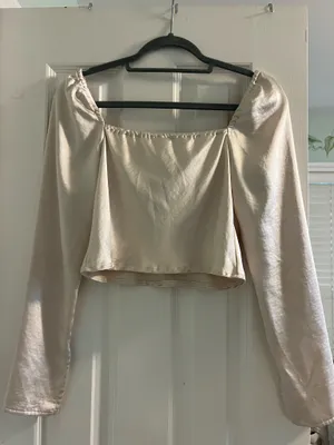 Princess Polly Love Song Top / Champagne Satin Long Sleeve Top thumbnail 6