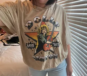 Oversized dolly Parton shirt Tan Size 3x thumbnail 1