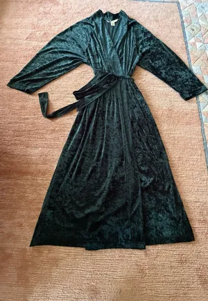 Vintage Lane Bryant Emerald Green Velvet Robe Size 14/20 thumbnail 3