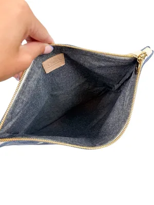 Clare V Polka Dot Denim Leather Foldover Clutch thumbnail 11