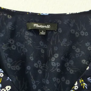 Madewell Seamed Flutter Sleeve Maxi Dress Navy Floral V-Neck NU512 Size 0 thumbnail 5