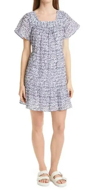 Rails Valentina Navy Camellia Floral Mini Dress Square Neck Blue Large‎ thumbnail 1