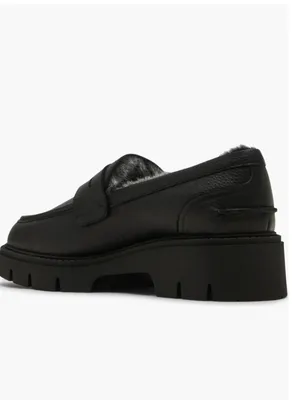 NEW $140 BLONDO Kimora Waterproof Platform Penny Loafer Black Leather SZ-8.5 thumbnail 2