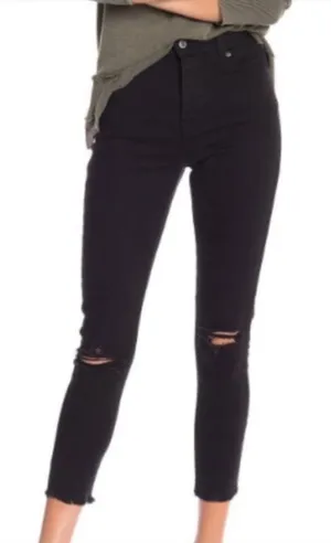 Levi’s Wedgie Skinny Distressed Raw Hem Jeans in Black‎ Size 27 thumbnail 1
