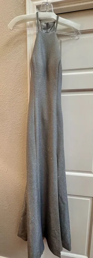 Sherri Hill Silver Prom Dress thumbnail 1