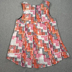 W5 Multicolor Printed Lightweight Blouse Women's Large Sleeveless Orange Red thumbnail 6