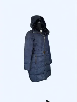 Michael Kors Quiet Luxury Down Puffer Hooded Belted Coat size medium thumbnail 3