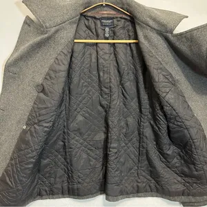 American Eagle Womens Pea Coat Wool Double Breasted Grey Size L thumbnail 4