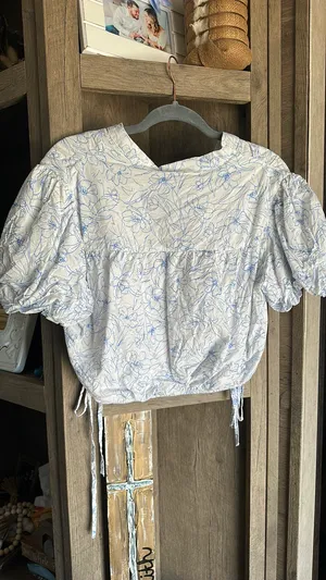 Cropped puff sleeve top White Size L thumbnail 3