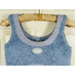 Y2K Boys Lie Bodhi Fleece Bralette Fuzzy Crop Top XS/S Blue Lounge Bratz Rave thumbnail 6