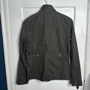 J. Crew Relaxed Boyfriend Field Jacket Olive Green w/ Gold Hardware W1076 Sz S thumbnail 11
