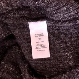 EVERLANE The Oversized Alpaca Cardigan Heathered Black Merino Wool Pockets Small thumbnail 13