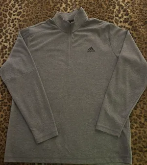 adidas Men's L adidas Golf 1/4 Zip Mock Neck Pullover Gray Long Sleeve thumbnail 1