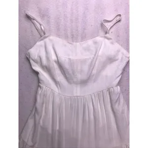 Hello Molly Midi Dress Women 4 White Linen Blend Tiered‎ Boho Sundress thumbnail 3