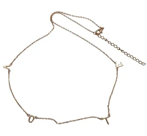 BS 925 "VOTE" Floating Letter 16''‎ - 18'' Necklace Rose Gold Plated Silver 1.8g thumbnail 1