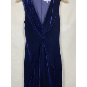 Reiss Mosaic Velvet Twist Front Dress Midnight Blue Sleeveless Sz US 2/UK 6‎ XS thumbnail 6