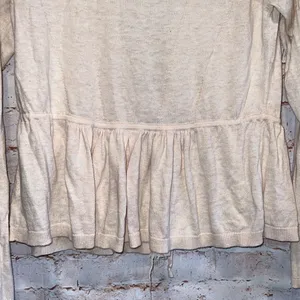 Anthropologie Angel Of The North Sweater Womens Medium Cardigan Cream Tie Front thumbnail 8