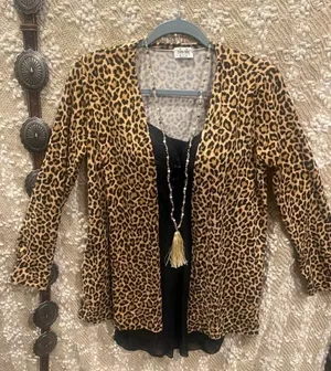 Western Leopard Cardigan / Kimono Size M Black Size M thumbnail 1