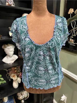 Free People Oh My Baby Crop Mesh Tee – Size Medium thumbnail 1