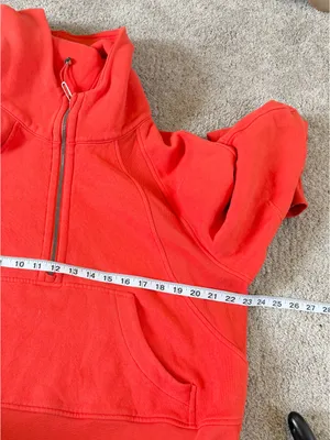 Lululemon Women’s Scuba Oversized 1/2 Zip Hoodie in Autumn Red Orange M/L thumbnail 8