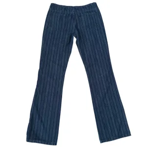 EUC Lioness Charismatic Mid Rise Flare Jeans Sz M Dark Denim Blue Striped y2k thumbnail 4