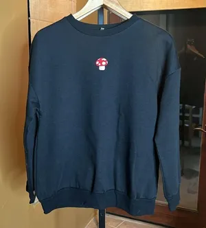 Mushroom Embroidered Sweatshirt Whimsical Size Small Oversized NWOT thumbnail 1