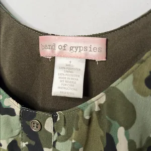 Band of gypsies camo camouflage sleeveless fit and flare pleated dress sz S thumbnail 4