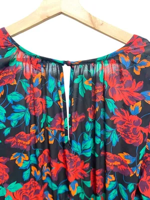 Torrid Long Line Duster Cardigan Green Size 1X Floral Spring Bohemian Coastal thumbnail 10