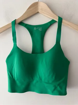 OFFLINE By Aerie Green Real Me Hold Up! Racerback Sports Bra thumbnail 3