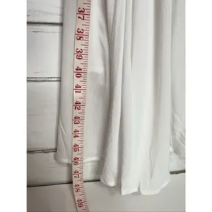 Umgee V-Neck Smocked Waist Flutter Sleeve Midi Dress White Small thumbnail 7