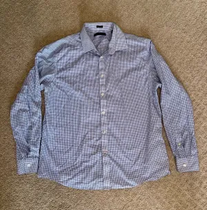 Men’s Tommy Hilfiger Blue and White Button-Down Shirt Size XL thumbnail 1