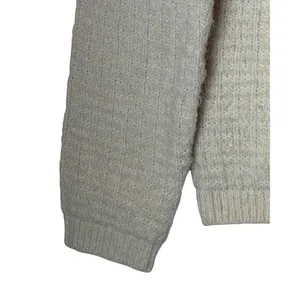 H&M Structured Knit Cardigan Women Medium Ivory Gold Button Maternity Sweater thumbnail 4