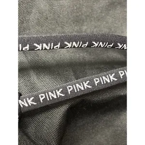 PINK Victoria's Secret Cinch Drawstring Large Back Pack Black/Silver NWOT thumbnail 11