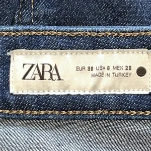 Zara‎ Womens The Marine Straight Wide Leg Jeans Medium Wash Denim Size 6 Boho thumbnail 7