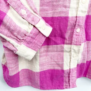 American Eagle Womens Pink Plaid Cabincore Flannel Button Down Shirt Size L thumbnail 4