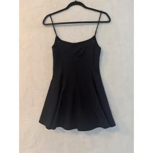 Zara‎ Black Fit and Flare Mini Dress with White Ruffle Hem Size M 8021/555/422 thumbnail 8