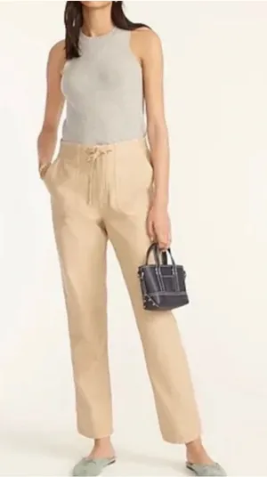J.crew tie waist camp‎ pant dark beechwood size Large #BA291 thumbnail 1