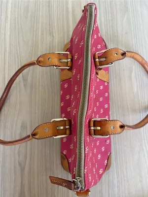 Dooney & Bourke Pink Signature Shoulder Bag with Brown Trim thumbnail 7