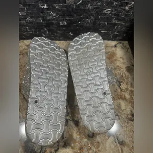H2K Espen Silver Glitter Double Buckle Adjustable Comfort Size 9 Slides Sandal thumbnail 8