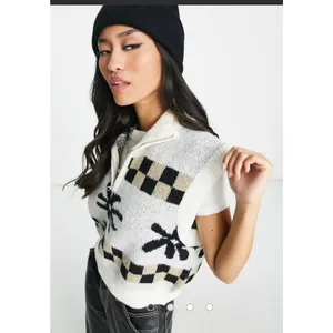 Bailey Rose X ASOS funnel neck zip retro knit vest. Size Small New with Tag! thumbnail 3